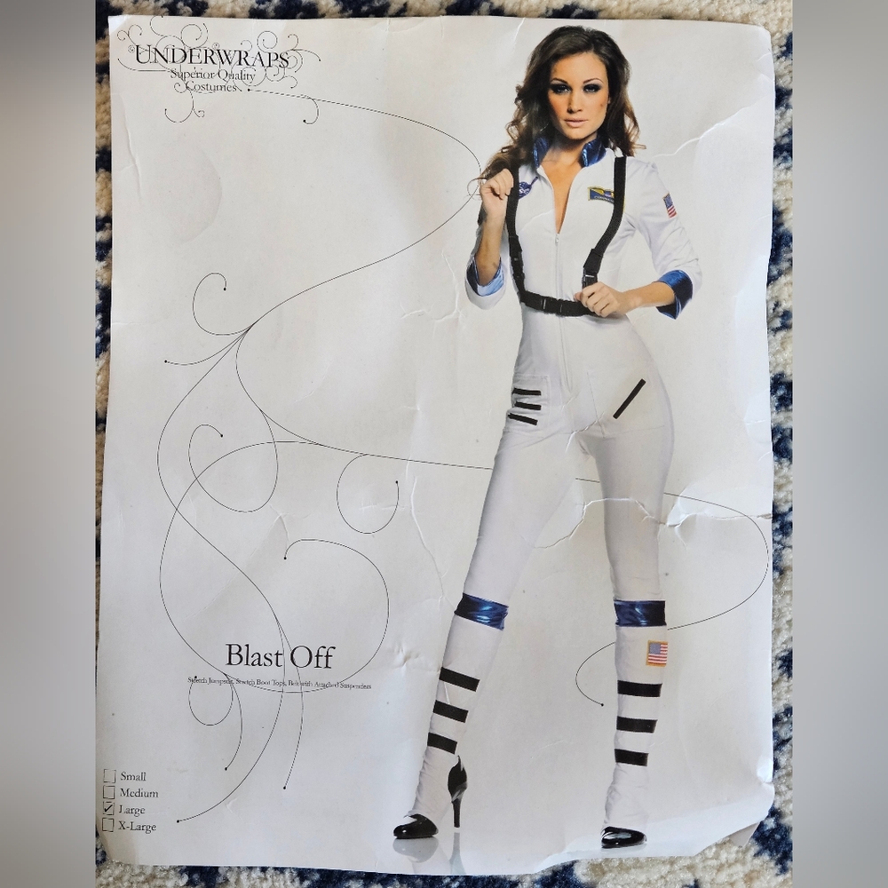 Women's HOT Astronaut Jumpsuit Costume w/ Accessories, Large